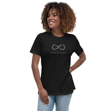 Load image into Gallery viewer, Infinite Flight Women&#39;s Dark Mode Tee with Word Mark
